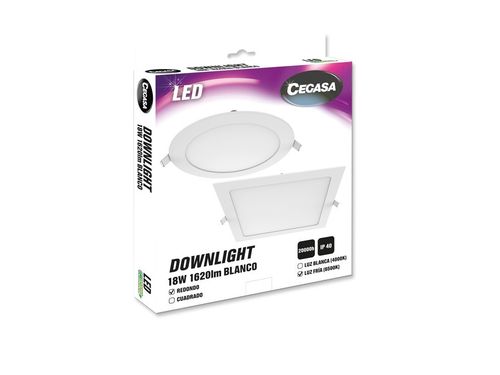 Downlight LED Cegasa blanco redondo 18W 1620Lm fría