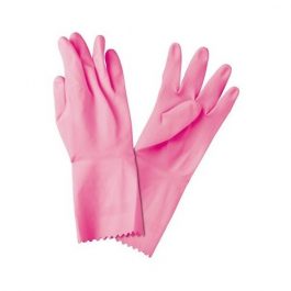 Guantes látex flocado rosa